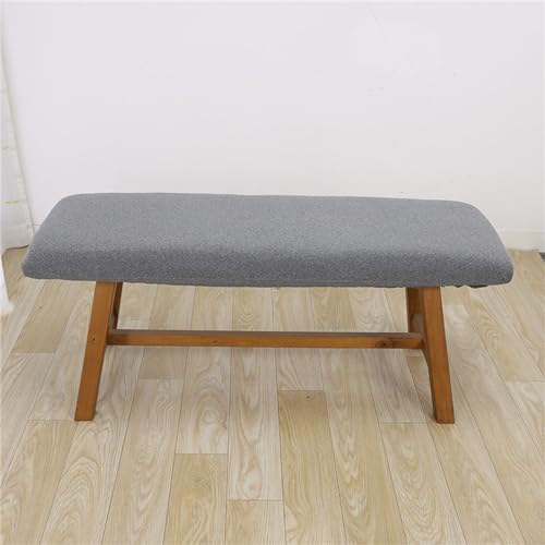 Highdi Ottomane Schonbezug Stretch, Hocker Bezug Rechteckig Bezug Fußhocker Rechteckig Ottomane Abdeckung Elastin Hockerbezug (DR-Dunkelgrau,55-60 * 40-45) von Highdi