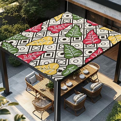 Highdi Pflanzen Floralen Sonnensegel Wasserdicht UV Schutz,Terrasse Garten Camping Sonnensegel Rechteckig,Schnelltrocknend Balkon Sonnenschutz Segeltuch mit Ösen und 4 Seil (Bunt,1,8x1,8m) von Highdi