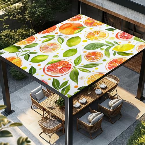 Highdi Pflanzen Floralen Sonnensegel Wasserdicht UV Schutz,Terrasse Garten Camping Sonnensegel Rechteckig,Schnelltrocknend Balkon Sonnenschutz Segeltuch mit Ösen und 4 Seil (Zitrone,2,0x2,0m) von Highdi