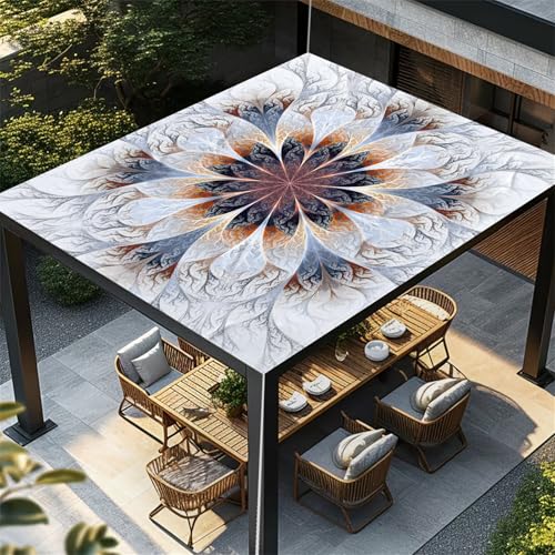 Highdi Retro Multicolor Sonnensegel Wasserdicht UV Schutz,Terrasse Garten Camping Sonnensegel Rechteckig,Schnelltrocknend Balkon Sonnenschutz Segeltuch mit Ösen und 4 Seil (Hellgrau,1,8x1,8m) von Highdi