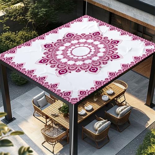Highdi Retro Multicolor Sonnensegel Wasserdicht UV Schutz,Terrasse Garten Camping Sonnensegel Rechteckig,Schnelltrocknend Balkon Sonnenschutz Segeltuch mit Ösen und 4 Seil (Rosé Rot,1,5x1,5m) von Highdi