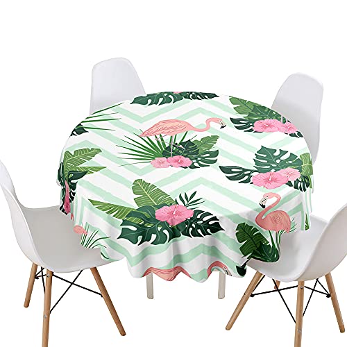 Highdi Rund Tischdecke Wasserdicht, 3D Flamingo Drucken Antifouling Pflegeleicht Abwaschbar Polyester Tischdecke, für Home Küche Dekoration, Verschiedene Größen (Geometrisch,Durchmesser 150cm) von Highdi