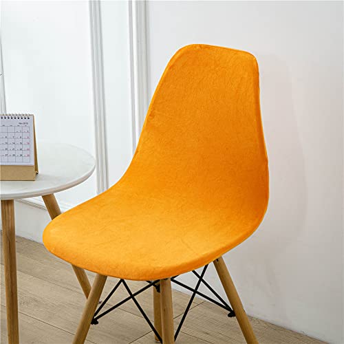 Highdi Samt Schalenstuhl Bezug, Einfarbig Stuhlbezug 2/4/6 er Set Stuhlbezüge Stretch Esszimmerstühle Bezug Moderne Elastischer Stuhlhussen Abnehmbar Waschbar Küchenstühle Husse (Orange,1 PC) von Highdi