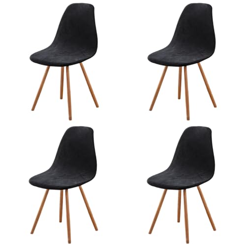 Highdi Stuhlhussen 4er Set, Strech Samt Stuhlhussen Skandinavisch Noir Abnehmbare Universal Stuhlbezug Waschbarer Chair Cover Stuhlabdeckung Elegante Esszimmer von Highdi
