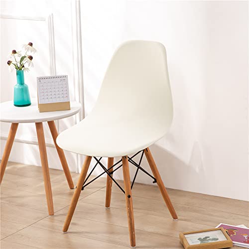 Highdi Schalenstuhl Bezug, Stretch Stuhlhussen Moderne Esszimmerstühle Bezug Einfarbige Elastischer Abnehmbar Waschbar Universal Stuhlbezug Wohnzimmer Büro Küchenstühle Husse (Beige,2PCS) von Highdi