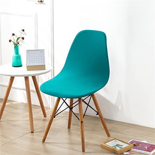 Highdi Schalenstuhl Bezug, Stretch Stuhlhussen Moderne Esszimmerstühle Bezug Einfarbige Elastischer Abnehmbar Waschbar Universal Stuhlbezug Wohnzimmer Büro Küchenstühle Husse (Türkis,4PCS) von Highdi