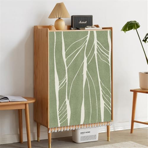 Highdi Schrankvorhang Staubdichter Grün Wasserdicht Schrank Vorhang Selbstklebend Privatsphäre Schrankgardine für Küche, Kleiderschrank, Bücherregal (Blatt,60x80cm) von Highdi
