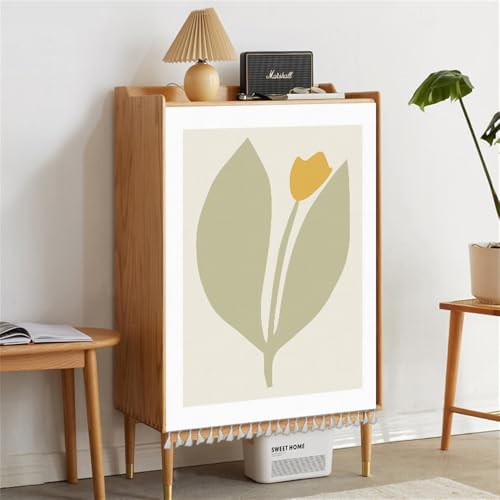 Highdi Schrankvorhang Staubdichter Grün Wasserdicht Schrank Vorhang Selbstklebend Privatsphäre Schrankgardine für Küche, Kleiderschrank, Bücherregal (Tulpe,60x90cm) von Highdi