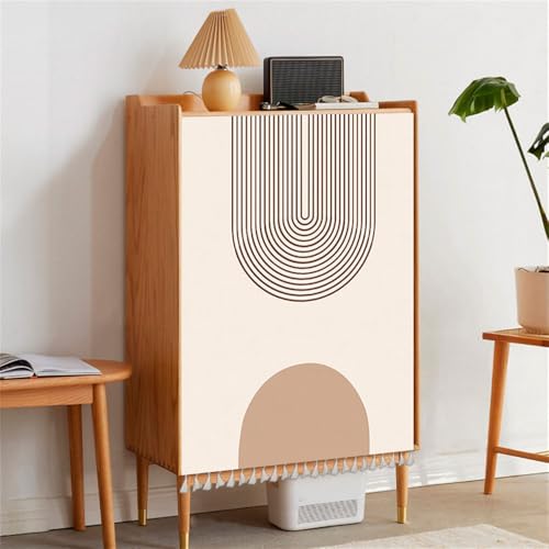 Highdi Schrankvorhang Staubdichter Kunst Wasserdicht Schrank Vorhang Selbstklebend Privatsphäre Schrankgardine für Küche, Kleiderschrank, Bücherregal (Minimalistisch,50x70cm) von Highdi