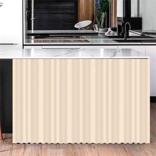 Highdi Schrankvorhang mit Klett, Schrank Vorhang Küche für Regal Selbstklebend Privatsphäre Schrankgardine für Küche, Kleiderschrank, Kommode (Beige,80 * 140cm) von Highdi