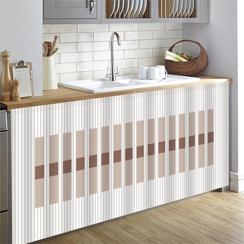 Highdi Schrankvorhang mit Klett, Schrank Vorhang Küche für Regal Selbstklebend Privatsphäre Schrankgardine für Küche, Kleiderschrank, Kommode (Beige 6,140 * 100cm) von Highdi