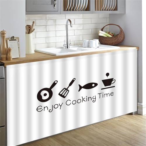 Highdi Schrankvorhang mit Klett, Schrank Vorhang Küche für Regal Selbstklebend Privatsphäre Schrankgardine für Küche, Kleiderschrank, Kommode (Kochen,50 * 70cm) von Highdi