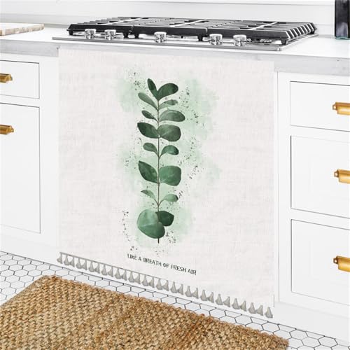 Highdi Schrankvorhang mit Klett, Schrank Vorhang Küche für Regal Selbstklebend Privatsphäre Schrankgardine für Küche, Kleiderschrank, Kommode (Natur-Blatt,W70xH80cm) von Highdi