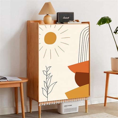 Highdi Schrankvorhang mit Klett, Schrank Vorhang Küche für Regal Selbstklebend Privatsphäre Schrankgardine für Küche, Kleiderschrank, Kommode (Nordischer Stil 4,W90xH120cm) von Highdi