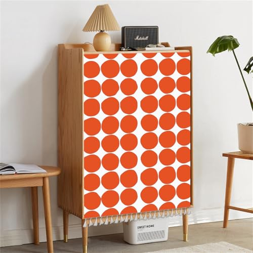 Highdi Schrankvorhang mit Klett, Schrank Vorhang Küche für Regal Selbstklebend Privatsphäre Schrankgardine für Küche, Kleiderschrank, Kommode (Rote Punkte,W60xH70cm) von Highdi