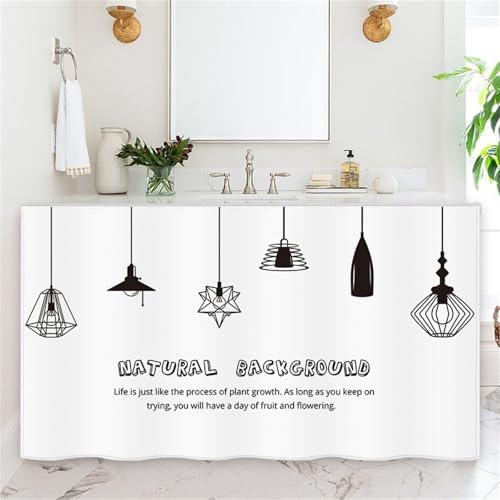 Highdi Schrankvorhang mit Klett, Schrank Vorhang Küche für Regal Selbstklebend Privatsphäre Schrankgardine für Küche, Kleiderschrank, Kommode (Schwarzer Stil,40x80cm) von Highdi