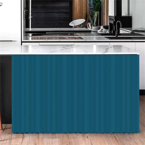 Highdi Schrankvorhang mit Klett, Schrank Vorhang Küche für Regal Selbstklebend Privatsphäre Schrankgardine für Küche, Kleiderschrank, Kommode (Seeblau,100 * 70cm) von Highdi