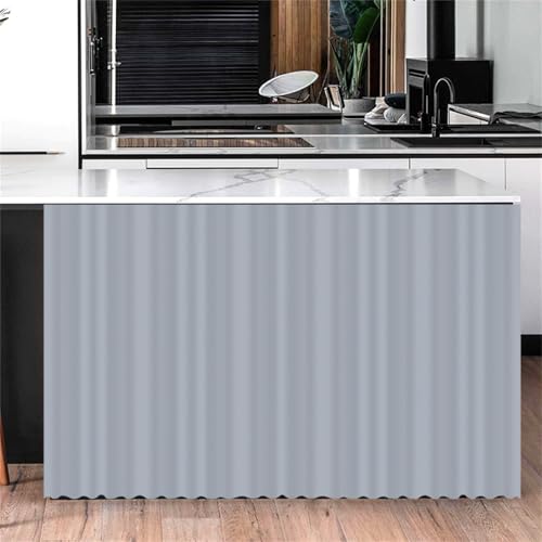 Highdi Schrankvorhang mit Klett, Schrank Vorhang Küche für Regal Selbstklebend Privatsphäre Schrankgardine für Küche, Kleiderschrank, Kommode (Silber-Grau,50 * 70cm) von Highdi