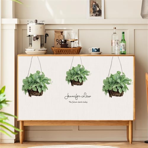 Highdi Schrankvorhang mit Klett, Schrank Vorhang Küche für Regal Selbstklebend Privatsphäre Schrankgardine für Küche, Kleiderschrank, Kommode (Tropische Pflanze F,W50xH80cm) von Highdi