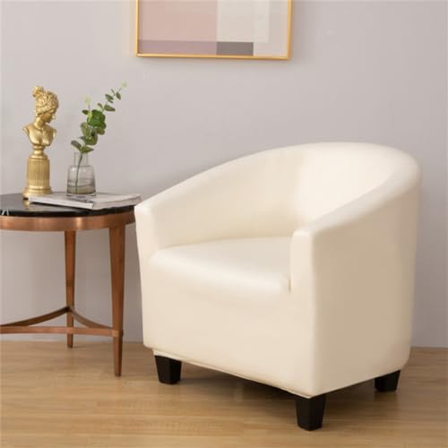 Highdi Sesselbezug 1 Sitz Wasserdichtes Leder Stretch Sesselüberwurf Clubsessel Sesselhusse - Waschbar Universal Sesselschoner mit Armlehnen für Clubsessel, Cocktailsessel (Beige) von Highdi