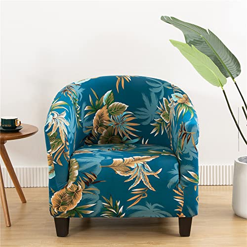 Highdi Sesselbezug Sesselhusse Stretch Sesselschoner Klassisch Club Chair Sesselüberwurf, Waschbar Abnehmbar Universal Sofabezug für Einzelsofa, Clubsessel, Cocktailsessel (Monstera) von Highdi