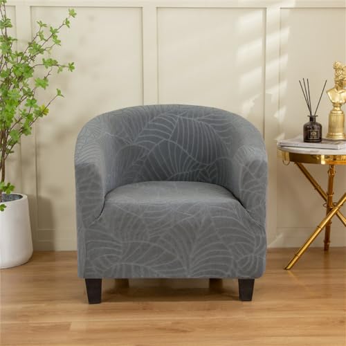 Highdi Sesselhussen 1 Sitz Wasserdicht Jacquard-Stoff Stretch Sesselbezug Universal Sesselschoner, Sofahusse für Drinnen im Freien Clubsessel Loungesessel Cocktailsessel (Dunkelgrau) von Highdi