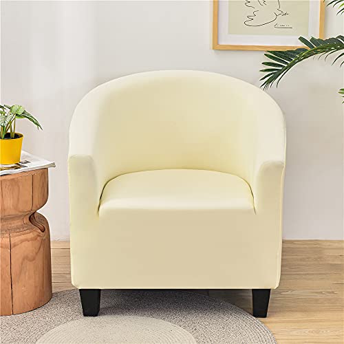 Highdi Sesselschoner Elastisch Sesselüberwurf, Einfarbig Modern Club Chair Stretch Sesselhusse, Universal Sofabezug für Einzelsofa, Clubsessel, Cocktailsessel (Beige) von Highdi