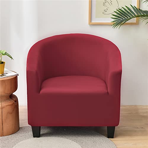 Highdi Sesselschoner Elastisch Sesselüberwurf, Einfarbig Modern Club Chair Stretch Sesselhusse, Universal Sofabezug für Einzelsofa, Clubsessel, Cocktailsessel (Rot) von Highdi