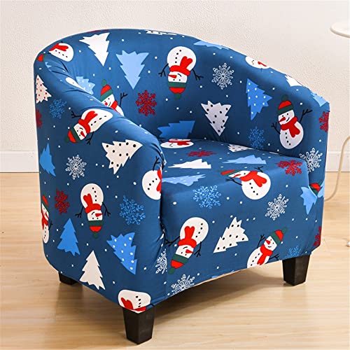 Highdi Sesselschoner Elastisch Sesselüberwurf, Moderner Modedruck Club Chair Stretch Sesselhusse, Universal Spandex Sofabezug, für Einzelsofa Clubsessel Cocktailsessel (Schneemann) von Highdi