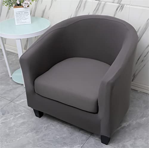 Highdi Sesselschoner Sesselbezug Stretch Sesselüberwurf 2-Teilig Einfarbig Modern Sesselbezug, Elastisch Tub Chair Sesselhussen für Clubsessel Loungesessel Cocktailsessel (Dunkelgrau) von Highdi