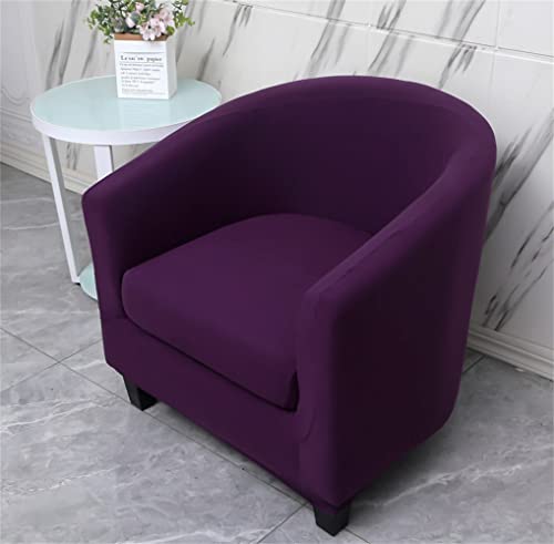 Highdi Sesselschoner Sesselbezug Stretch Sesselüberwurf 2-Teilig Einfarbig Modern Sesselbezug, Elastisch Tub Chair Sesselhussen für Clubsessel Loungesessel Cocktailsessel (Dunkelviolett) von Highdi