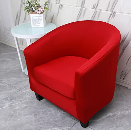Highdi Sesselschoner Sesselbezug Stretch Sesselüberwurf 2-Teilig Einfarbig Modern Sesselbezug, Elastisch Tub Chair Sesselhussen für Clubsessel Loungesessel Cocktailsessel (Rot) von Highdi