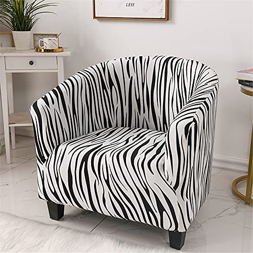 Highdi Sesselschoner Sesselüberwurf mit Elastisch Stretch Husse, Club Chair Einsitzer Schonbezug Sofabezug mit hoher Dehnung Sessel für Clubsessel Loungesessel Cocktailsessel (Zebramuster) von Highdi