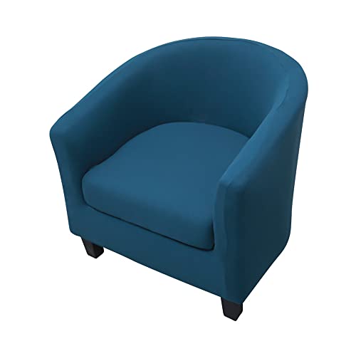 Highdi Sesselschoner Sesselüberwurf mit Elastisch Stretch Husse 2 Stück, Club Chair Schonbezug Sofabezug mit hoher Dehnung Sessel für Loungesessel Cocktailsessel (einfarbig Pfauenblau) von Highdi