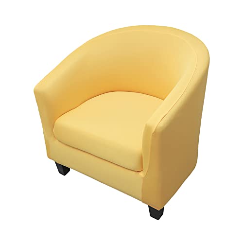 Highdi Sesselschoner Sesselüberwurf mit Elastisch Stretch Husse 2 Stück, Club Chair Schonbezug Sofabezug mit hoher Dehnung Sessel für Loungesessel Cocktailsessel (einfarbig gelb) von Highdi