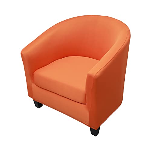 Highdi Sesselschoner Sesselüberwurf mit Elastisch Stretch Husse 2 Stück, Club Chair Schonbezug Sofabezug mit hoher Dehnung Sessel für Loungesessel Cocktailsessel (einfarbig orange) von Highdi