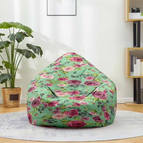 Highdi Sitzsack Kinder Mandala mit Ohne Füllung - Sitzsack Spielzeug Aufbewahrung,Sitzsack Stuhl Abdeckung Plüschtier Aufbewahrung Bequeme Bodenliege (Rosenblätter,XL:100x120cm) von Highdi