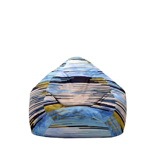 Highdi Sitzsack Kinder mit Ohne Füllung - Batik Sitzsack Spielzeug Aufbewahrung,Sitzsack Stuhl Abdeckung Plüschtier Aufbewahrung Bequeme Bodenliege (Abstrakt,XL:100x120cm) von Highdi