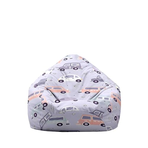 Highdi Sitzsack Kinder mit Ohne Füllung - Sitzsack Spielzeug Aufbewahrung,Sitzsack Stuhl Abdeckung Plüschtier Aufbewahrung Bequeme Bodenliege (Automuster 10,S:70x80cm) von Highdi