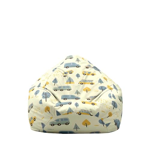 Highdi Sitzsack Kinder mit Ohne Füllung - Sitzsack Spielzeug Aufbewahrung,Sitzsack Stuhl Abdeckung Plüschtier Aufbewahrung Bequeme Bodenliege (Automuster 12,S:70x80cm) von Highdi