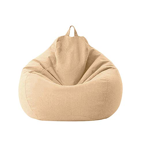 Highdi Sitzsack für Erwachsene Indoor Outdoor Sitzkissen Waschbarer Weicher Flauschiger Sofabettbezug Ohne Füllung Gartenkissen Bodenkissen (Khaki,100x120cm) von Highdi