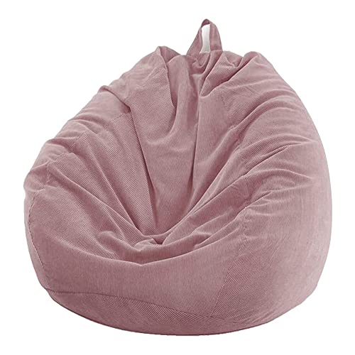 Highdi Sitzsack für Erwachsene Indoor Outdoor Sitzkissen Waschbarer Weicher Flauschiger Sofabettbezug Ohne Füllung Gartenkissen Bodenkissen für Wohnzimmer Gaming (85x110cm,rosa) von Highdi