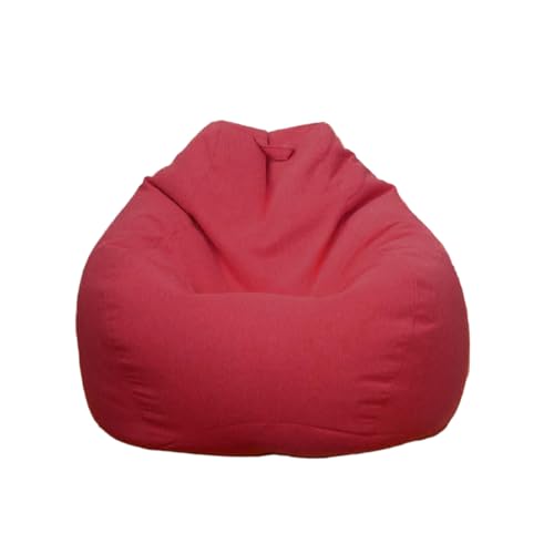Highdi Sitzsack für Erwachsene Indoor Outdoor Sitzkissen Waschbarer Weicher Flauschiger Sofabettbezug Ohne Füllung Gartenkissen Bodenkissen für Wohnzimmer Gaming (Orange Rot,80x90cm) von Highdi