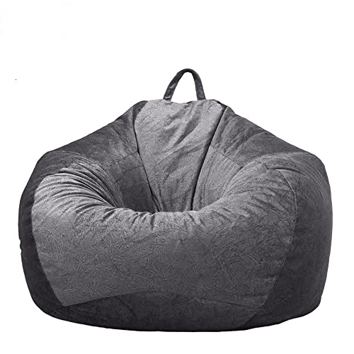 Highdi Sitzsack für Erwachsene Ohne Füllung Sitzkissen Waschbarer Weicher Flauschiger Sofabettbezug Indoor Outdoor Gartenkissen Bodenkissen für Wohnzimmer Gaming (100x120cm,dunkelgrau) von Highdi