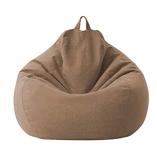 Highdi Sitzsack für Erwachsene Outdoor Indoor Sitzkissen Waschbarer Weicher Flauschiger Sofabettbezug Ohne Füllung Gartenkissen Bodenkissen für Wohnzimmer Gaming (70x80cm,Braun) von Highdi