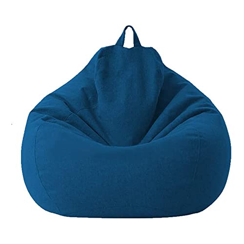 Highdi Sitzsack für Erwachsene Outdoor Indoor Sitzkissen Waschbarer Weicher Flauschiger Sofabettbezug Ohne Füllung Gartenkissen Bodenkissen für Wohnzimmer Gaming (80x90cm,Blau) von Highdi