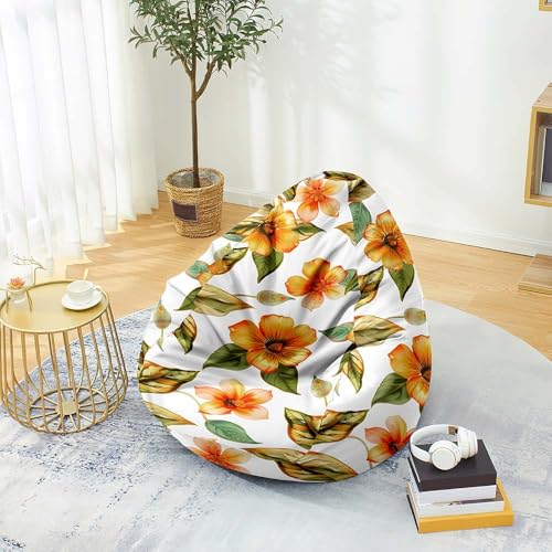 Highdi Sitzsack für Kinder Erwachsene Herbst Pflanze Sitzkissen Weicher Flauschiger Sofabettbezug Ohne Füllung Gartenkissen Bodenkissen für Wohnzimmer Gaming (Elegant,130x150cm) von Highdi