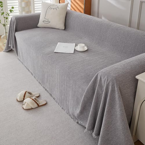 Highdi Sofadecke 1 2 3 4 Sitzer Sofa Überzug L Form Sofabezug Ecksofa Universelle rutschfeste Couch Überzug Einteiliger Vielseitige Sofa Cover Decke (180x230cm,Hellgrau) von Highdi