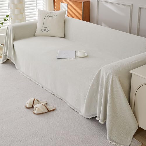 Highdi Sofadecke 1 2 3 4 Sitzer Sofa Überzug L Form Sofabezug Ecksofa Universelle rutschfeste Couch Überzug Einteiliger Vielseitige Sofa Cover Decke (90x90cm,Weiß) von Highdi