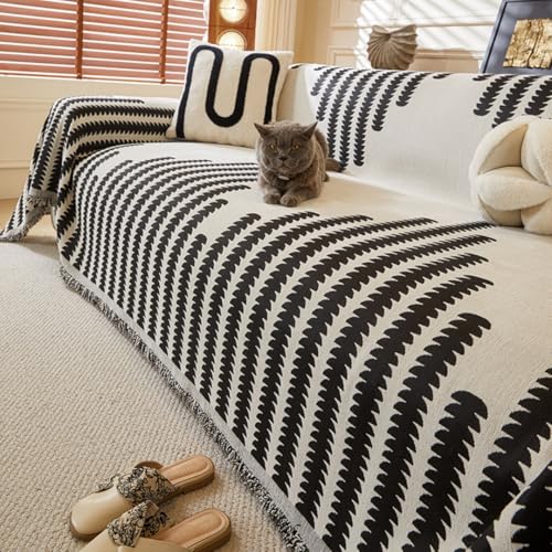Highdi Sofadecke Chenille Moderne Doppelseitig 1 2 3 4 Sitzer Sofa Überzug L Form Sofabezug Ecksofa Universelle rutschfeste Couch Überzug Einteiliger Vielseitige Decke (Rhombus,180x400cm) von Highdi